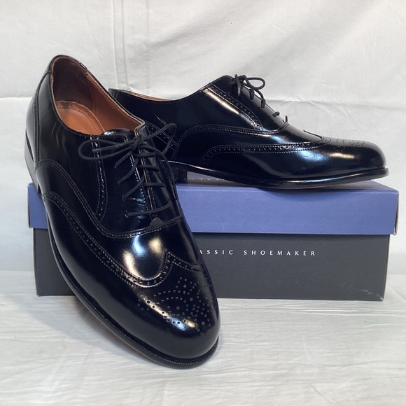 Bostonian Classic Black Leather Slim Wingtip Never Worn Men’s size 9